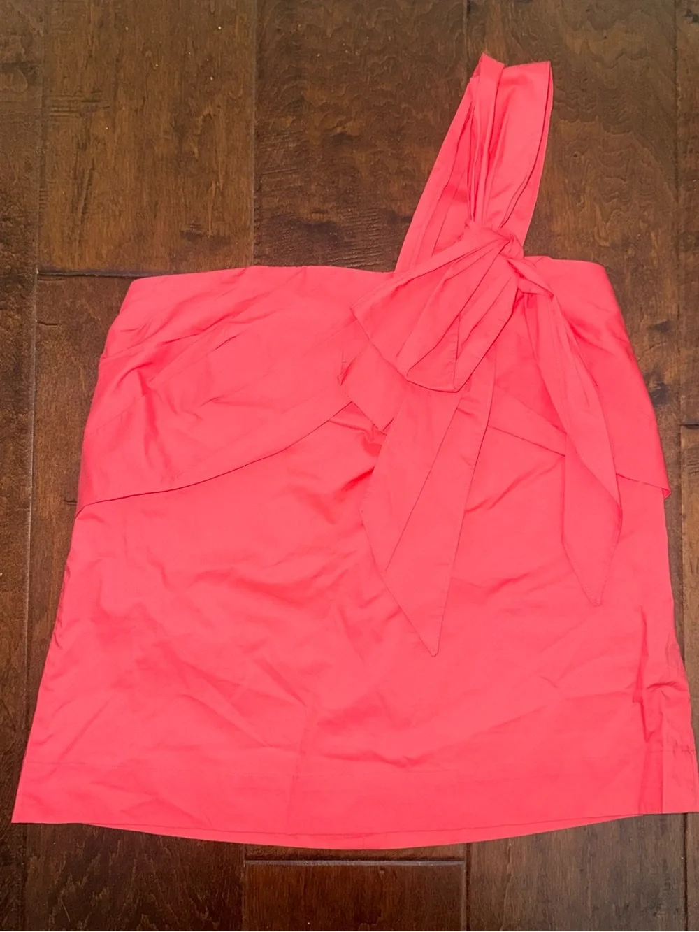 J. Crew Women’s One-Shoulder Coral Pink Blouse with Bow
